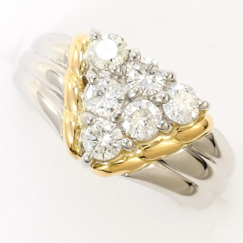 Seiko Jewelry PT900 Platinum 18K Yellow Gold Ring with 0.50ct Diamond, Total ...